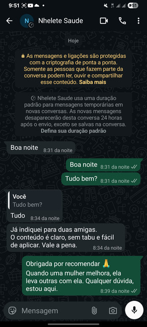 Depoimento real de leitora 4 do ebook Saúde Íntima Sem Segredos